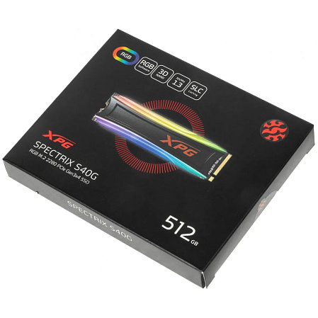 Внутренний SSD-накопитель 512Gb A-Data XPG Spectrix S40G RGB AS40G-512GT-C M.2 2280 PCIe NVMe 3.0 x4