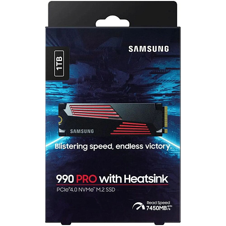 Внутренний SSD-накопитель 1000Gb Samsung 990 Pro with Heatsink (MZ-V9P1T0CW) M.2 2280 PCI-E 4.0 x4