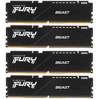 Модуль памяти DIMM 128Gb 4х32Gb DDR5 PC44800 5600MHz Kingston Fury Beast Black (KF556C40BBK4-128)