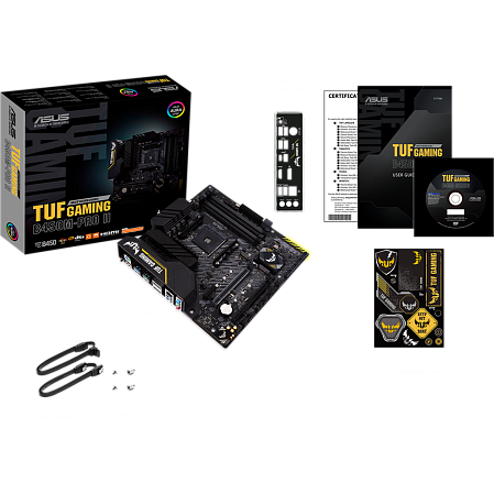 Материнская плата ASUS TUF Gaming B450M-Pro II B450 Socket AM4 4xDDR4, 6xSATA3, RAID, 2xM.2, 2xPCI-E16x, 5xUSB3.1, 1xUSB3.1 Type C, DP, HDMI, Glan, mATX
