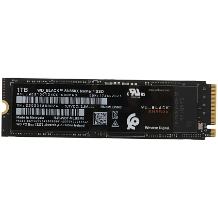 Внутренний SSD-накопитель 1000Gb Western Digital Black SN850X (WDS100T2X0E) M.2 2280 PCIe NVMe 4.0 x4