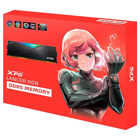 Модуль памяти DIMM 32Gb 2х16Gb DDR5 PC57600 7200MHz ADATA XPG Lancer RGB Black (AX5U7200C3416G-DCLARBK)
