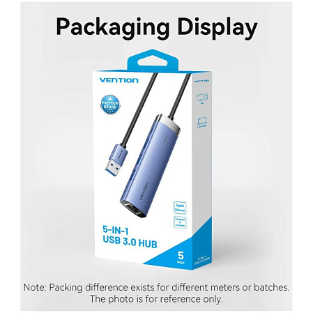 3-port USB3.0 Hub Vention TGFSB (3x USB 3.0/1x Type C/RJ45)