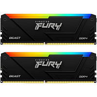 Модуль памяти DIMM 64Gb 2х32Gb DDR4 PC28800 3600MHz Kingston Fury Beast RGB Black (KF436C18BB2AK2/64)