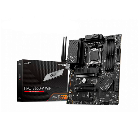 Материнская плата MSI Pro B650-P WiFi Socket-AM5 AMD B650 4xDDR5, 6xSATA3, RAID, 2xM.2, 4xPCI-E16x, 7xUSB3.2, 1xUSB3.2 Type C, DP, HDMI, WiFi, 2.5Glan, ATX Ret