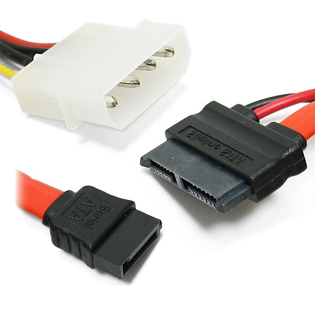 Кабель соед. Slimline SATA 6+7P/SATA 7P+power for miniITX case