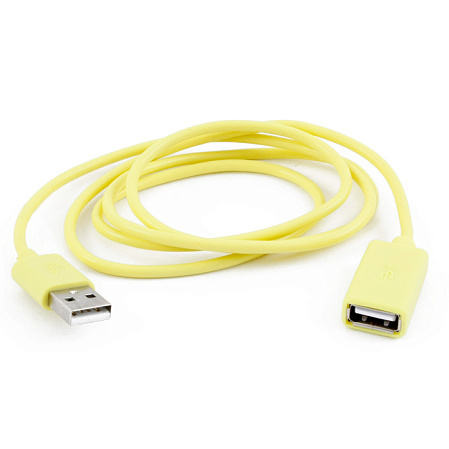 Кабель удлинитель USB2.0 АM/AF 1м Interstep желтый