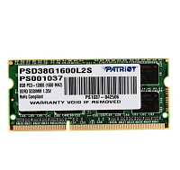 Модуль памяти SO-DIMM DDR3L 8Gb PC12800 1600Mhz Patriot Memory (PSD38G1600L2S)