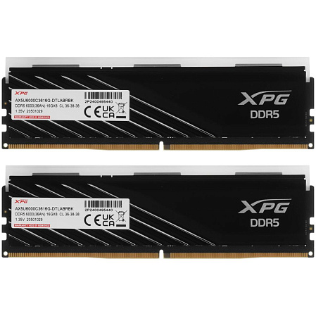 Модуль памяти DIMM 32Gb 2х16Gb DDR5 PC48000 6000MHz ADATA XPG Lancer Blade Black (AX5U6000C3616G-DTLABRBK)