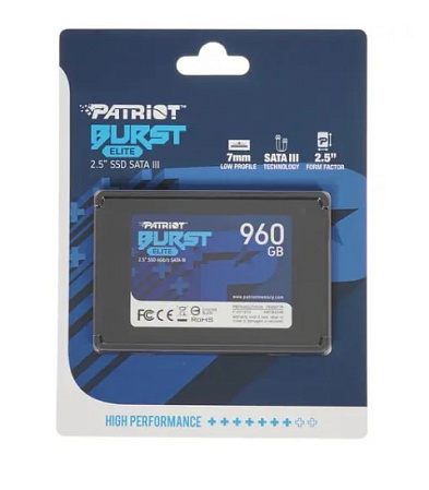 Внутренний SSD-накопитель 960Gb Patriot Memory Burst Elite PBE960GS25SSDR SATA3 2.5"