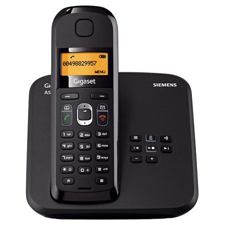 Siemens Dect Gigaset AS185 черный, АОН, автоответчик