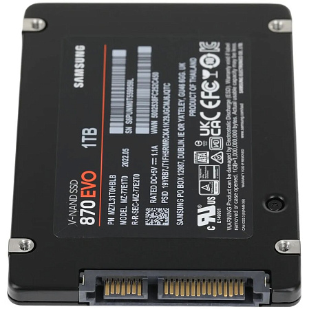 Внутренний SSD-накопитель 1000Gb Samsung 870 Evo (MZ-77E1T0B/EU) SATA3 2.5"
