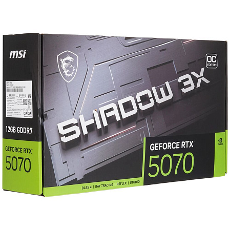 Видеокарта MSI GeForce RTX 5070 12288Mb, Shadow 3X OC 12 Gb (RTX 5070 12G Shadow 3X OC) 1xHDMI, 3xDP, Ret