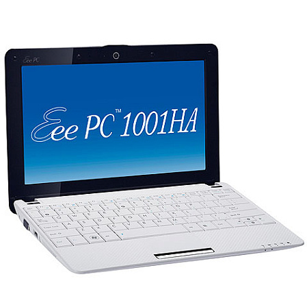 Нетбук Asus EEE PC 1001HA Atom-N270/1G/160G/10,1"/WiFi/cam/4400mAh/XP/White