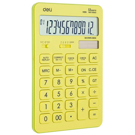 Калькулятор Deli Touch EM01551 желтый 12-разр.