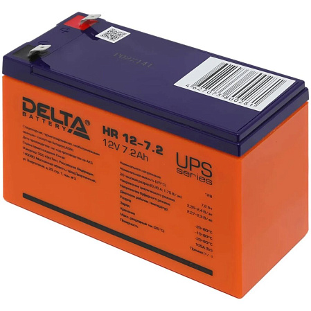 Батарея Delta HR 12-7.2, 12V 7.2Ah (Battery replacement APC rbc2, rbc5, rbc12, rbc22, rbc32 151мм/94мм/65мм)