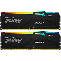 Модуль памяти DIMM 16Gb 2х8Gb DDR5 PC44800 5600MHz Kingston Fury Beast RGB Black (KF556C40BBAK2/16)