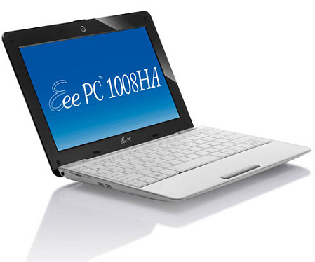Нетбук Asus EEE PC 1008HA Atom-N280/1G/160G/10"/WiFi/BT/2900mAh/XP/White