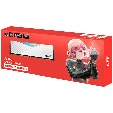 Модуль памяти DIMM 16Gb DDR5 PC48000 6000MHz ADATA Lancer RGB White (AX5U6000C3016G-DCLARWH)