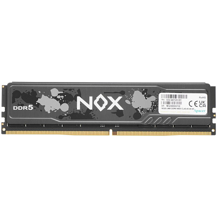 Модуль памяти DIMM 16Gb DDR5 PC44800 5600MHz Apacer NOX Black Gaming (AH5U16G56C522MBAA-1)