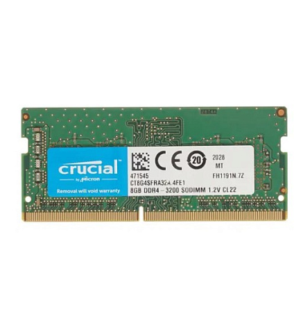Модуль памяти SO-DIMM DDR4 8Gb PC25600 3200Mhz Crucial (CT8G4SFRA32A)