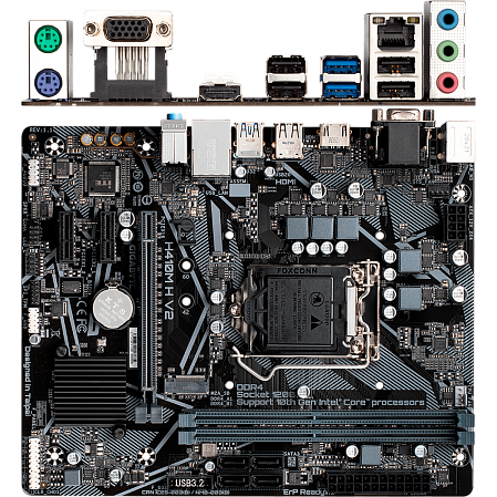 Материнская плата Gigabyte H410M H V2 H470 Socket-1200 2xDDR4, 4xSATA3, 1xM.2, 1xPCI-E16x, 2xUSB3.2, D-Sub, HDMI, Glan, mATX