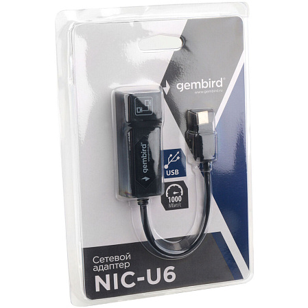 Адаптер Type-C - RJ45 (1Gbps) Gembird NIC-U6