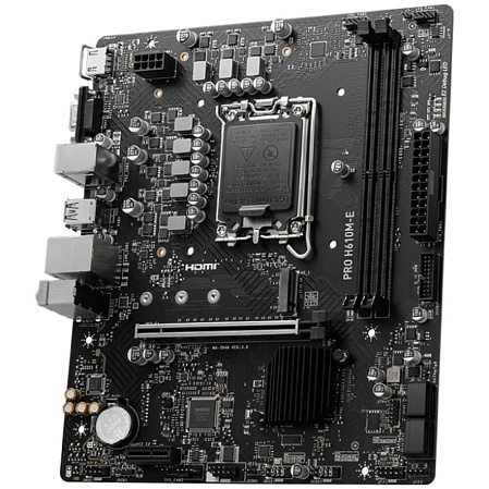 Материнская плата MSI Pro H610M-E H610 Socket-1700 2xDDR5, 4xSATA3, 1xM.2, 1xPCI-E16x, 2xUSB3.2, D-Sub, HDMI, Glan, mATX