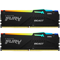 Модуль памяти DIMM 32Gb 2х16Gb DDR5 PC44800 5600MHz Kingston Fury Beast RGB Black (KF556C40BBAK2/32)