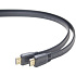Кабель HDMI-HDMI v2.0 1м черный, экран