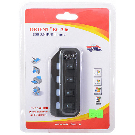 4-port USB3.0 Hub ORIENT BC-306