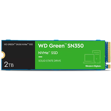 Внутренний SSD-накопитель 2000Gb Western Digital Green SN350 (WDS200T3G0C) M.2 2280 PCIe NVMe 3.0 x4