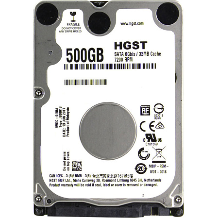 500Gb 2.5" Hitachi (HTS725050B7E630) 32Mb 7200rpm SATA3 Travelstar Z7K500.B