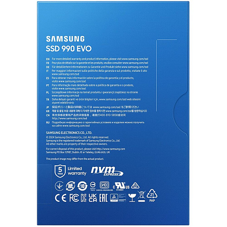 Внутренний SSD-накопитель 1000Gb Samsung 990 Evo (MZ-V9E1T0BW) M.2 2280 PCI-E 4.0 x4 (5.0 x2)