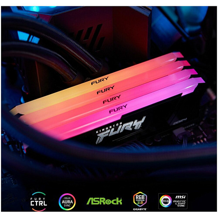 Модуль памяти DIMM 32Gb 2х16Gb DDR4 PC25600 3200MHz Kingston Fury Beast RGB Black (KF432C16BB12AK2/32)