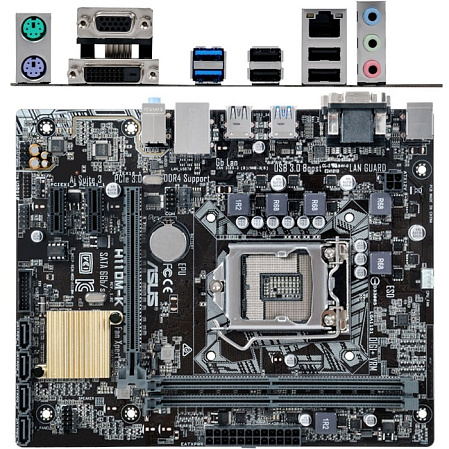 Материнская плата ASUS H110M-K H110 Socket-1151 2xDDR4, 4xSATA3, 1xPCI-E16x, 4xUSB3.0, D-Sub, DVI, COM, Glan, mATX