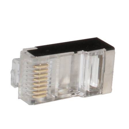 RJ45 коннектор (обжимной) FTP кабеля 5e экранированный