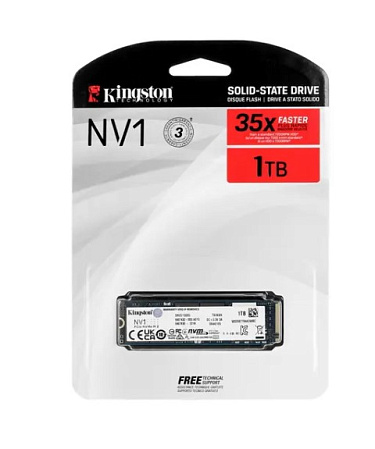 Внутренний SSD-накопитель 1000Gb Kingston NV1 SNVS/1000G M.2 2280 PCIe NVMe 3.0 x4