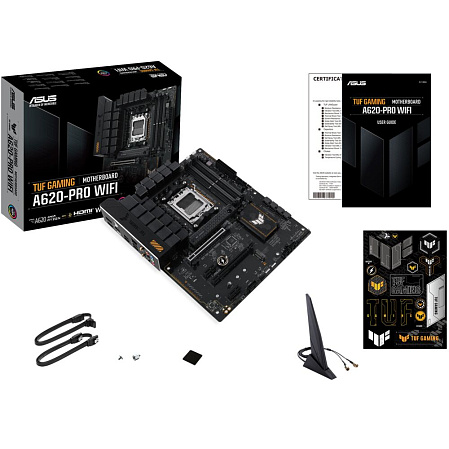Материнская плата ASUS TUF Gaming A620-Pro WiFi A620 Socket AM5 4xDDR5, 4xSATA3, RAID, 2xM.2, 2xPCI-E16x, 2xUSB3.2, 1xUSB3.2 Type C, DP, HDMI, WiFi, 2.5Glan, ATX