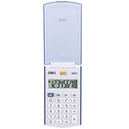 Калькулятор Deli E39217/BLUE синий 8-разр.