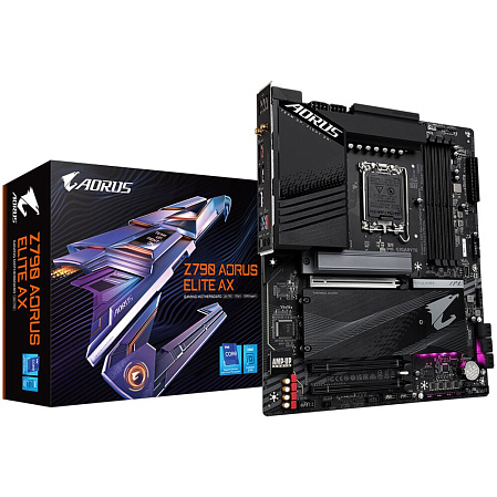 Материнская плата Gigabyte Z790 AORUS Elite AX Z790 Socket-1700 4xDDR5, 6xSATA3, RAID, 4xM.2, 3xPCI-E16x, 5xUSB3.2, 1xUSB3.2 Type C, DP, HDMI, WiFi, 2.5Glan, ATX
