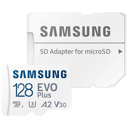 Карта памяти Micro SecureDigital 128Gb SDXC Samsung Evo Plus class10 UHS-I U3 (MB-MC128SA)