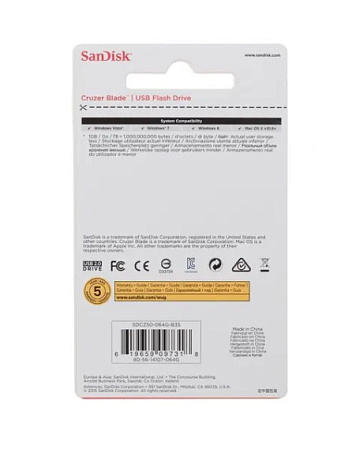 USB Flash накопитель 64GB SanDisk Cruzer Blade (SDCZ50-064G-B35) USB 2.0 Черный
