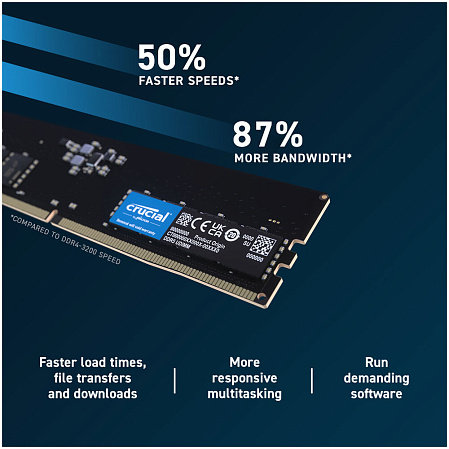 Модуль памяти DIMM 32Gb DDR5 PC44800 5600MHz Crucial (CT32G56C46U5)