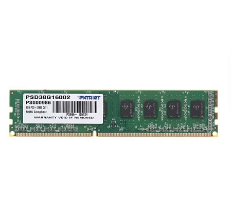 Модуль памяти DIMM 8Gb DDR3 PC12800 1600Mhz Patriot Memory (PSD38G16002)