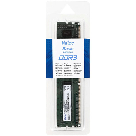 Модуль памяти DIMM 4Gb DDR3 PC12800 1600Mhz Netac