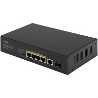 Коммутатор Cudy GS1005PTS1 (L2) неуправляемый 5 портов 10/100/1000Мбит/с, 1SFP 4хPoE+ 120W