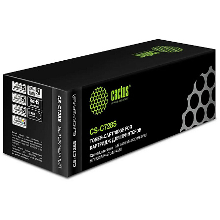 Картридж Cactus CS-C728S 728 черный для Canon i-Sensys MF4410/4430/4450/4550D (2100стр.)