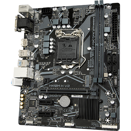 Материнская плата Gigabyte H410M H V2 H470 Socket-1200 2xDDR4, 4xSATA3, 1xM.2, 1xPCI-E16x, 2xUSB3.2, D-Sub, HDMI, Glan, mATX