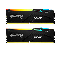 Модуль памяти DIMM 32Gb 2х16Gb DDR5 PC41600 5200MHz Kingston Fury Beast RGB Black (KF552C40BBAK2-32)